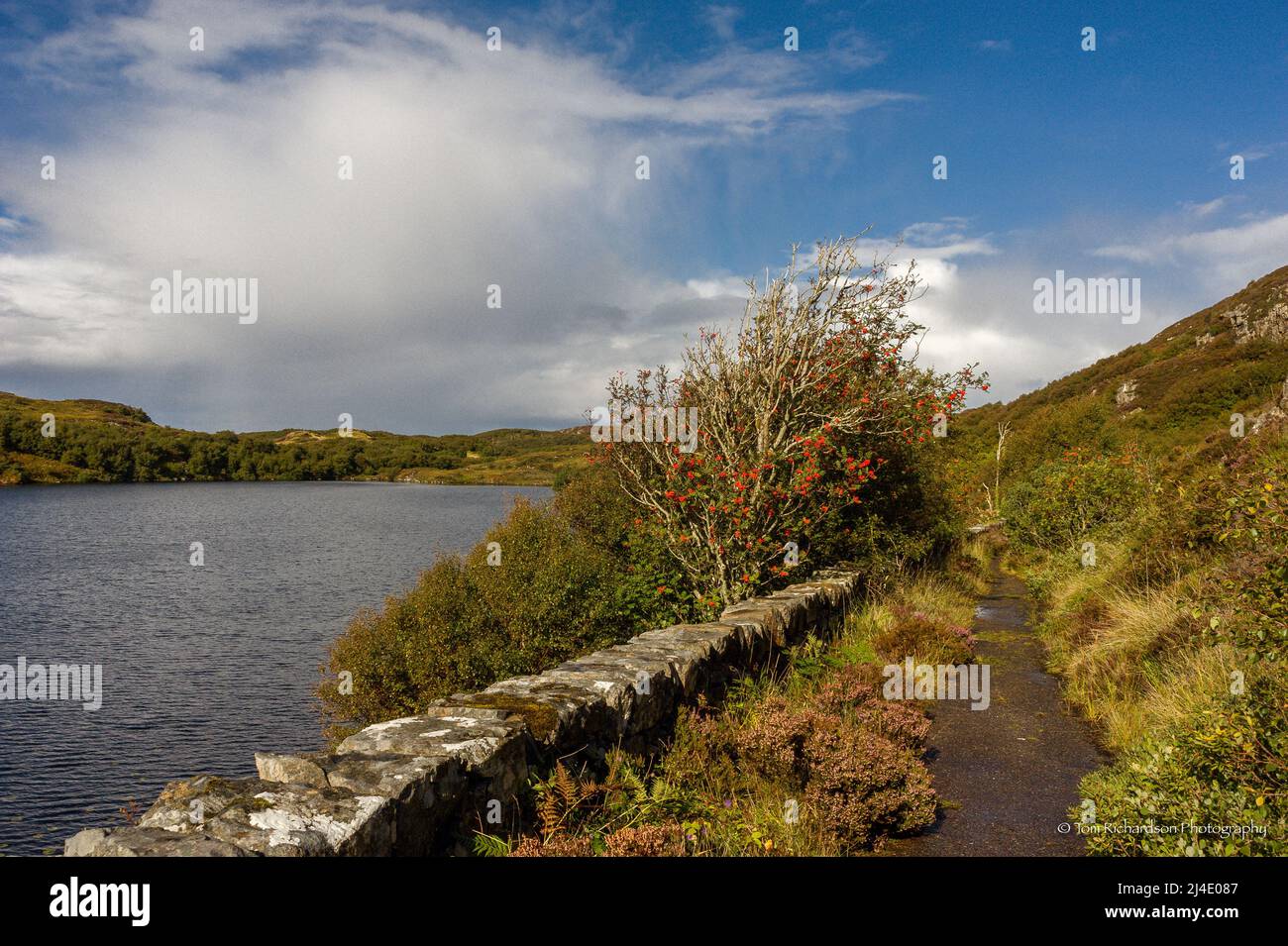 The old main Road from Ullapool to Durness at Loch Duartbeg Stock Photo