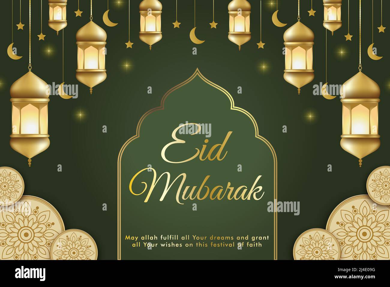 Eid Festival Vector Illustration Background. Eid Mubarak Banner Design. Eid  typography Wallpaper, card , poster Stock Vector Image & Art - Alamy