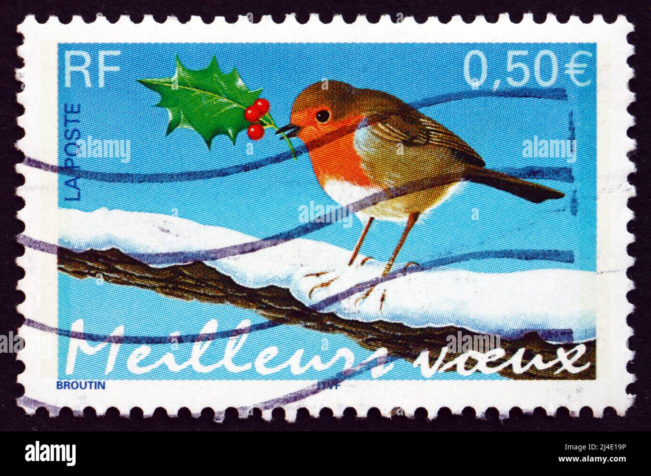 FRANCE - CIRCA 2003: a stamp printed in the France shows Bird with ...