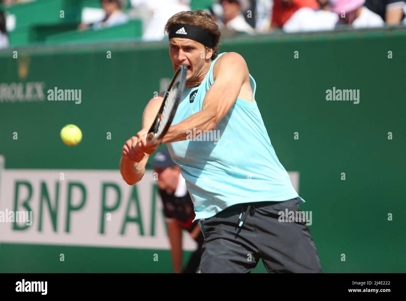 Alexander Zverev of Germany during the Rolex Monte-Carlo Masters 2022, ATP  Masters 1000 tennis tournament on April 14, 2022 at Monte-Carlo Country  Club, Monaco. Photo by Laurent Lairys/ABACAPRESS.COM Stock Photo - Alamy