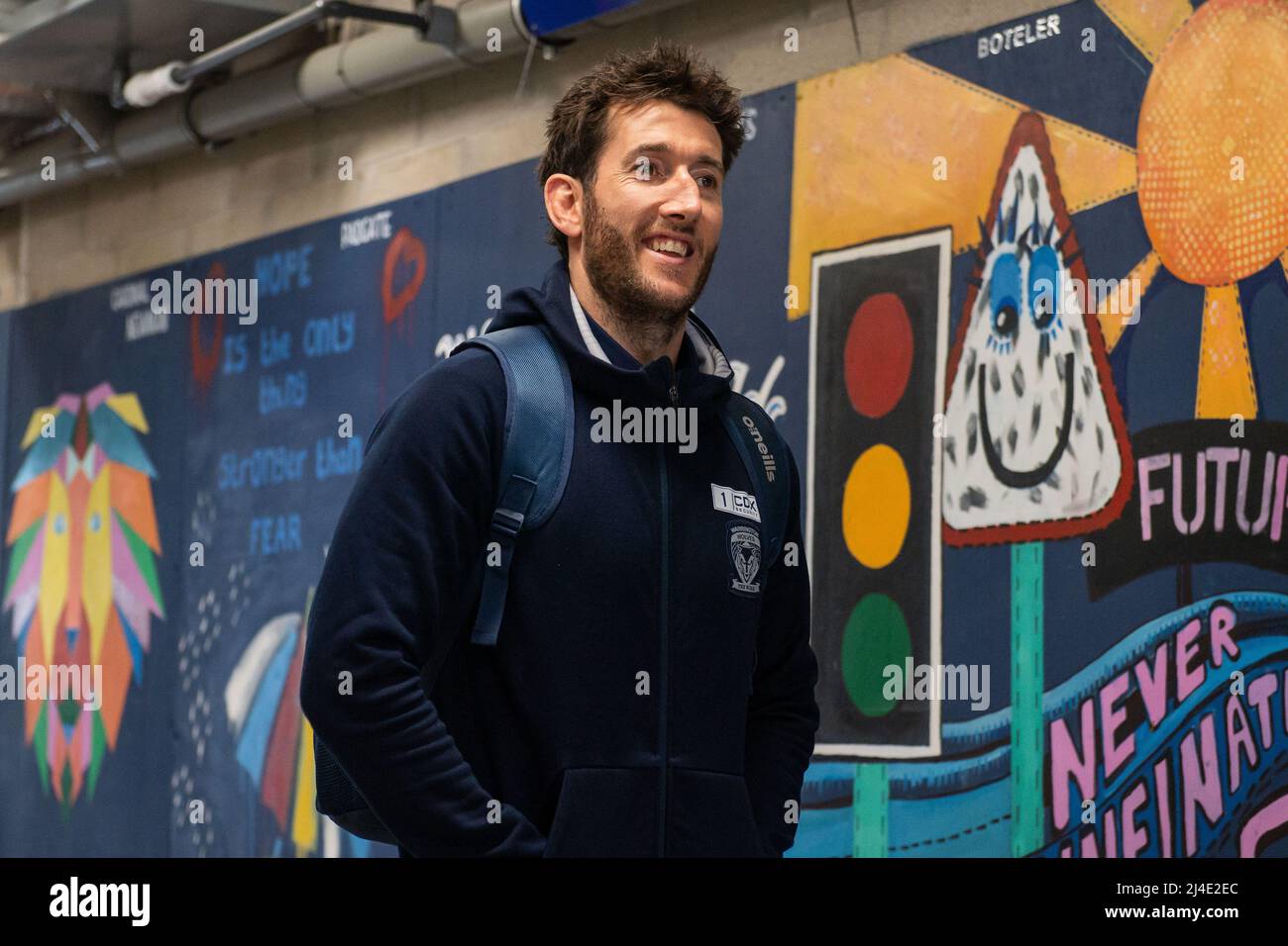 Stefan Ratchford #1 of Warrington Wolves gives the thumbs up as he ...