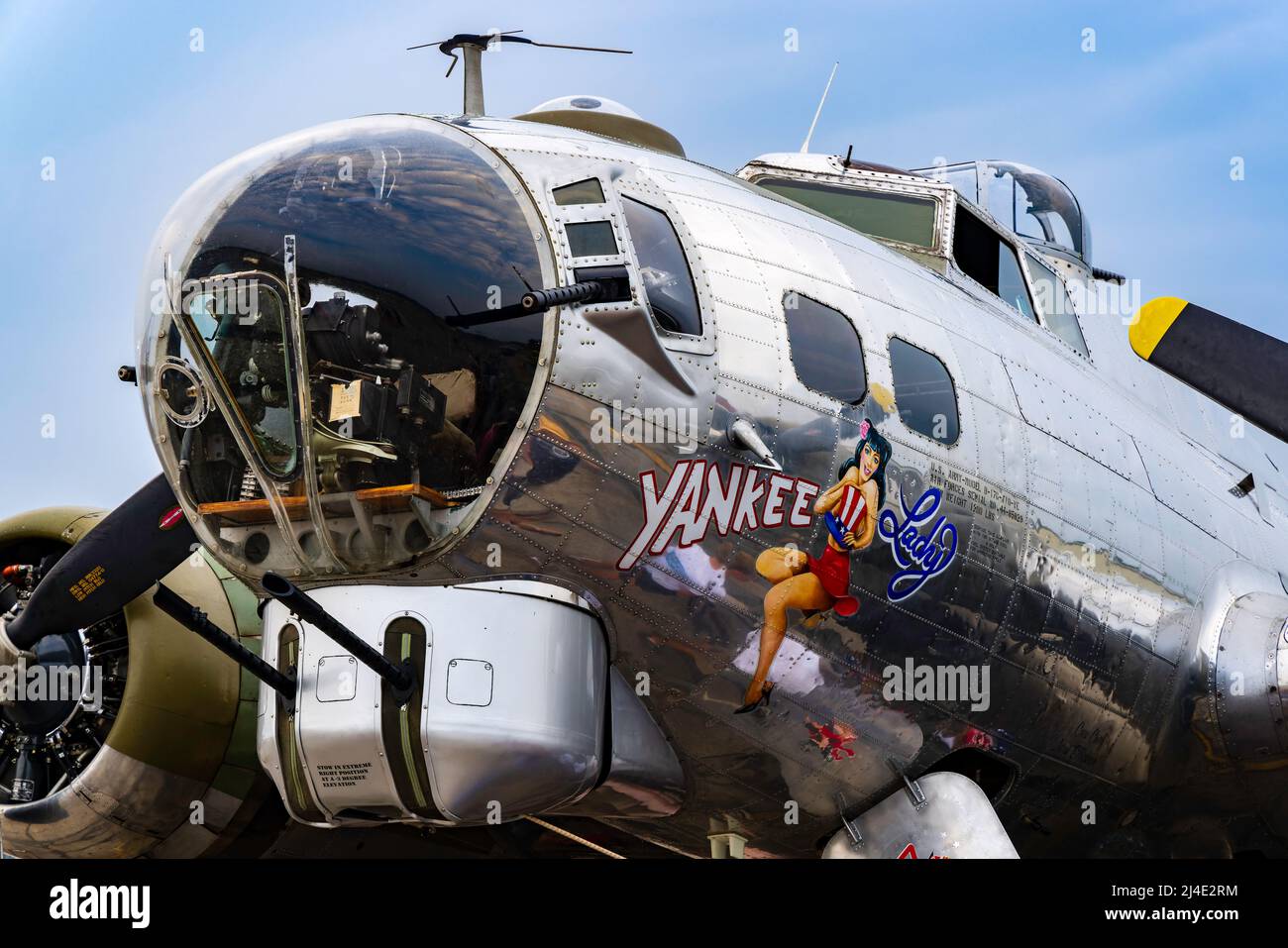 B17 Flying Fortress bomber Yankee Lady at Thunder Over Michigan airshow. Stock Photo