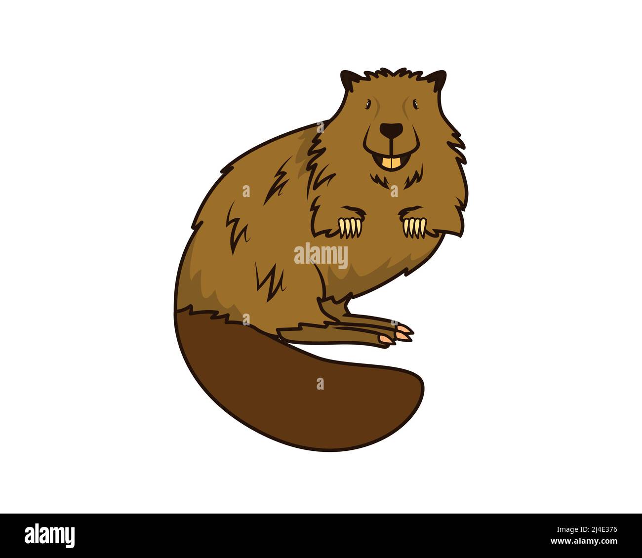 Detailed Beaver with Standing Gesture Illustration Vector Stock Vector