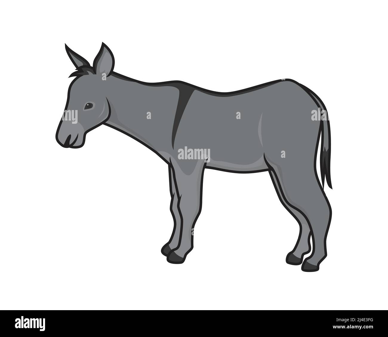 Detailed Donkey with Standing Gesture Illustration Vector Stock Vector