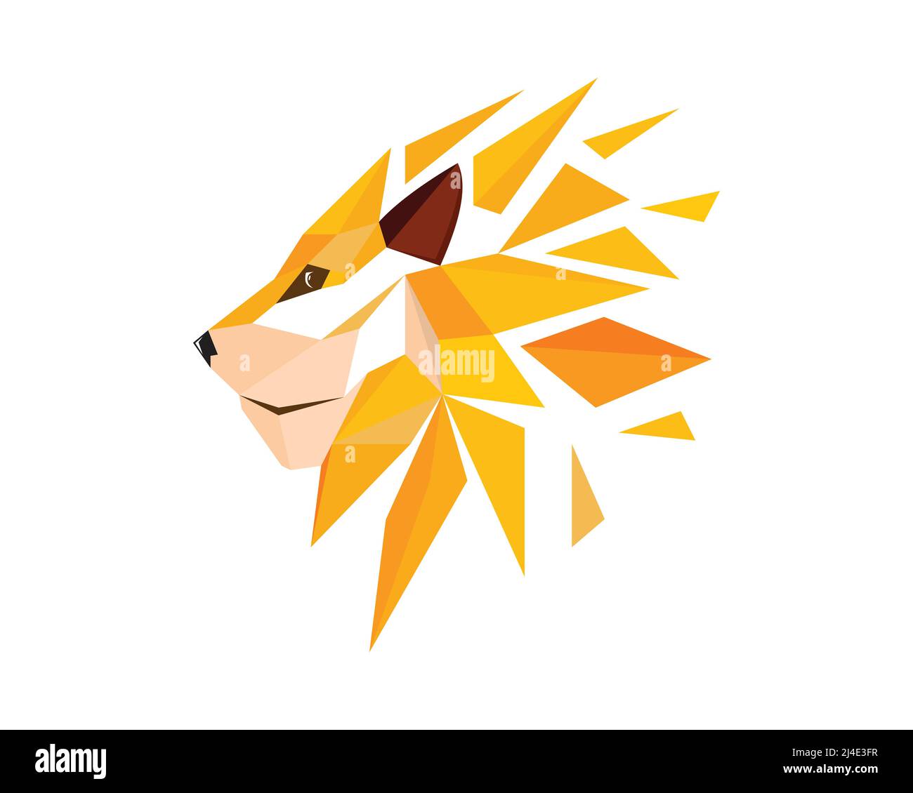 Modern Lion Head Symbol Illustration Vector Stock Vector