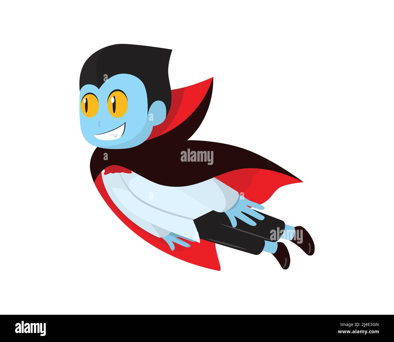 Cute Dracula with Flying Gesture Vector Stock Vector