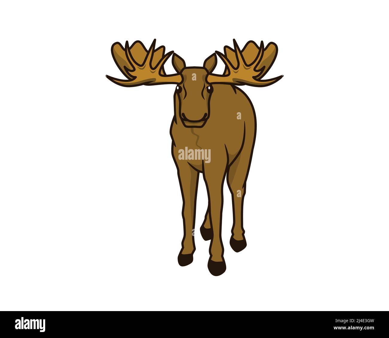 Detailed Moose with Standing Gesture Illustration Vector Stock Vector