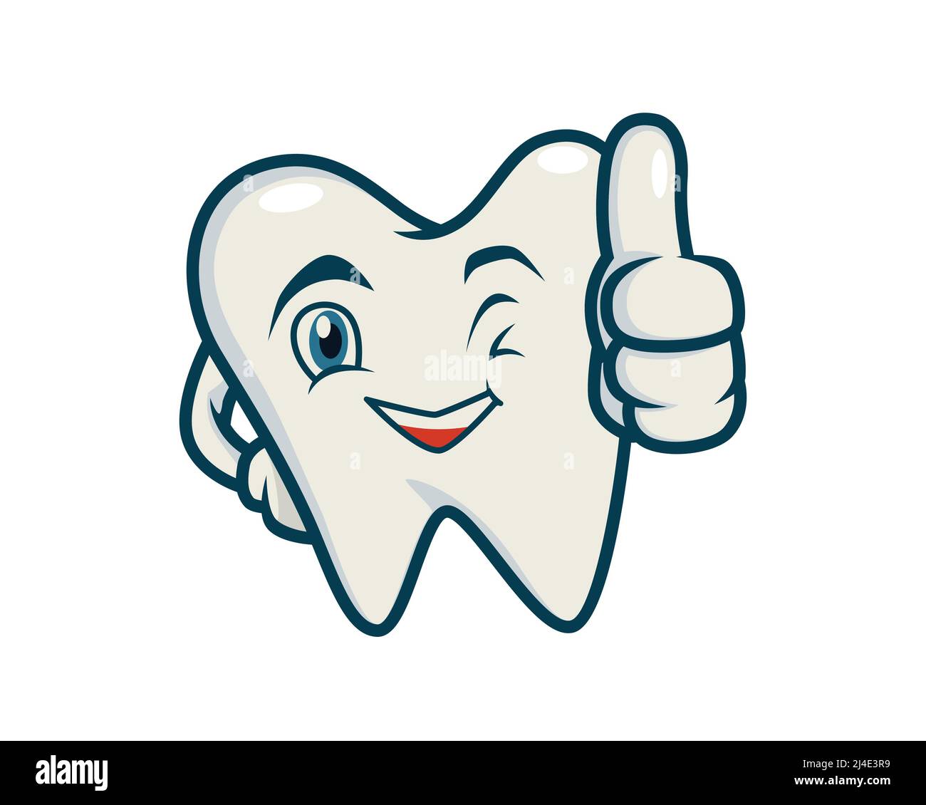 Humbly and Friendly Tooth Recommending Gesture Vector Stock Vector