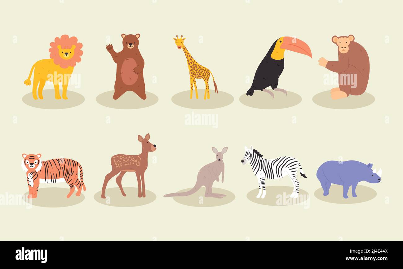 cute animals icon set Stock Vector Image & Art - Alamy