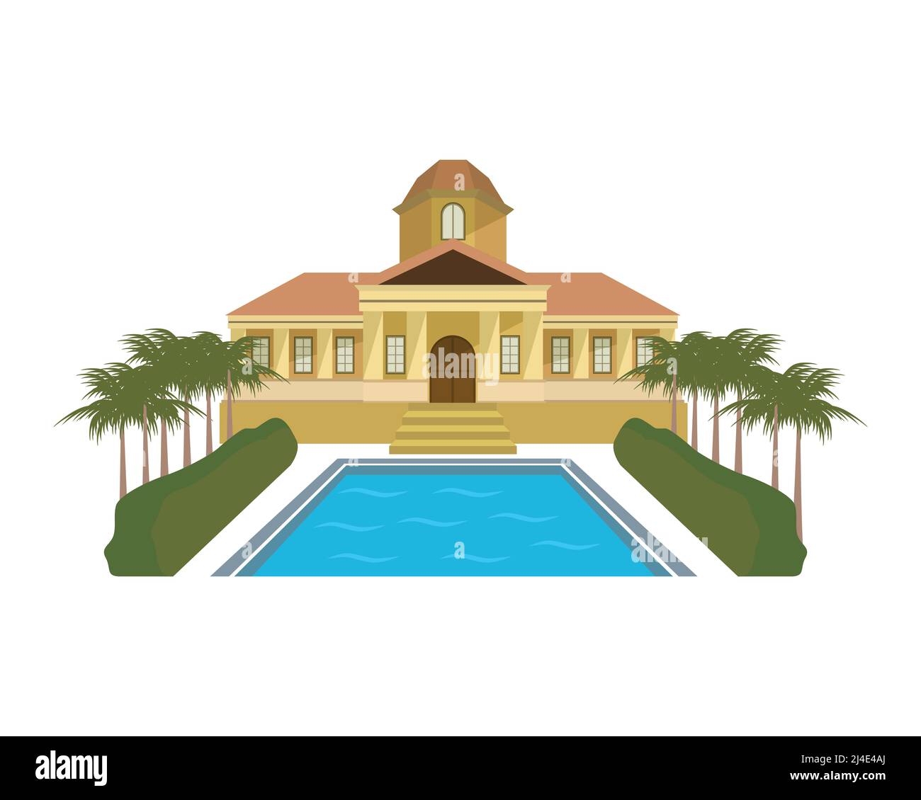 Detailed Mansion and Luxury House Illustration Vector Stock Vector