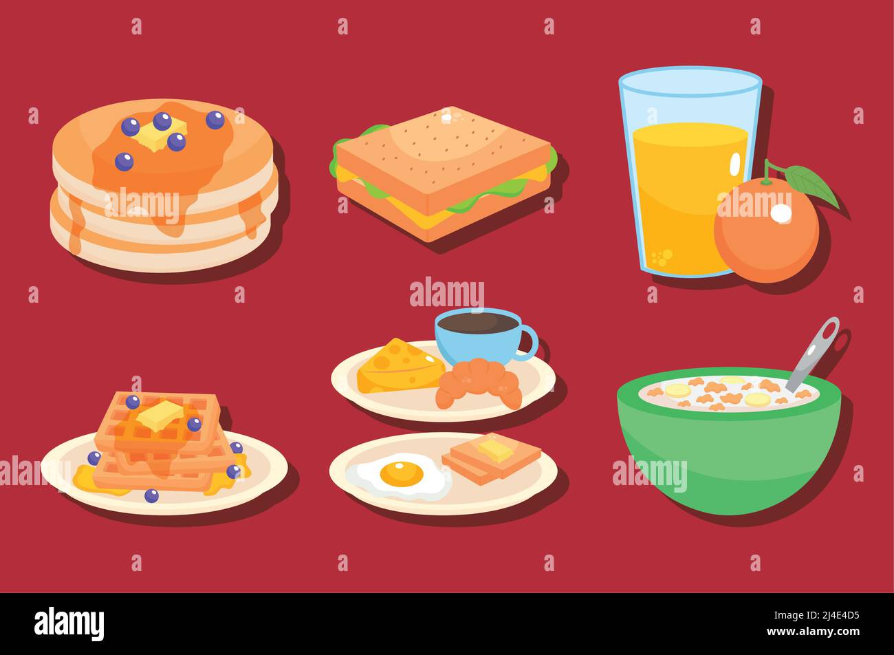 breakfast food icon set Stock Vector Image & Art - Alamy