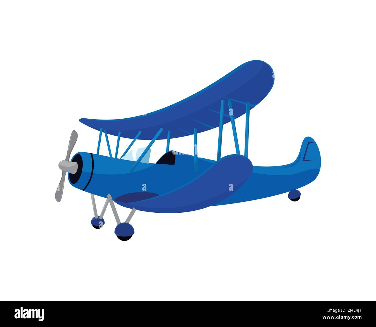 blue vintage airplane clipart