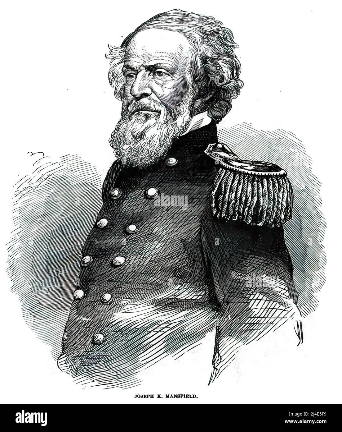 Joseph King Fenno Mansfield, Union Army General in the American Civil War. 19th century illustration. Stock Photo