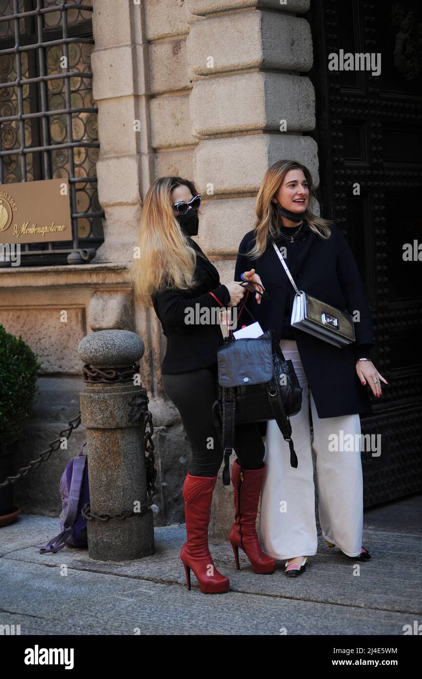Milan, . 14th Apr, 2022. Milan, 14-04-2022 Ornella Muti and her