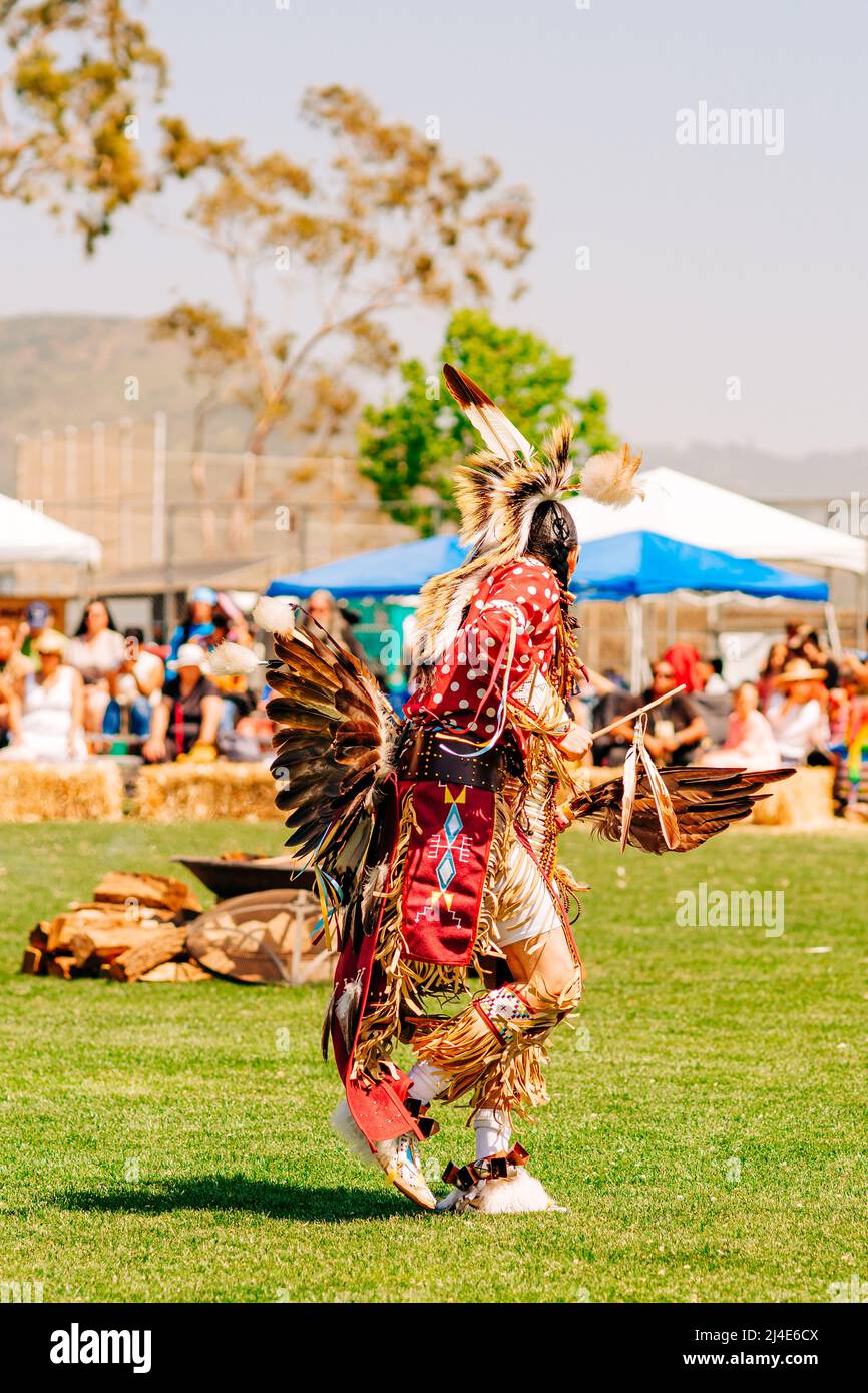 Malibu, California, USA April 9, 2022. Powwow. Native American Male