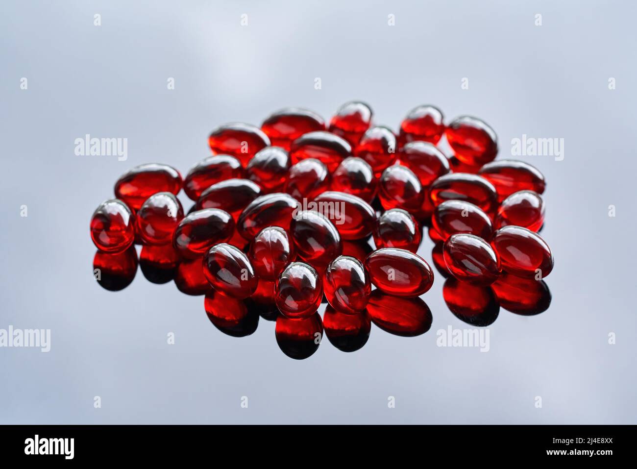 Krill oil pills or softgels healthy nutritional supplement rich in