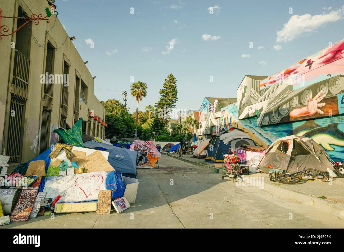 Venice Beach, California, USA Nov, 2021 Homeless encampments on the