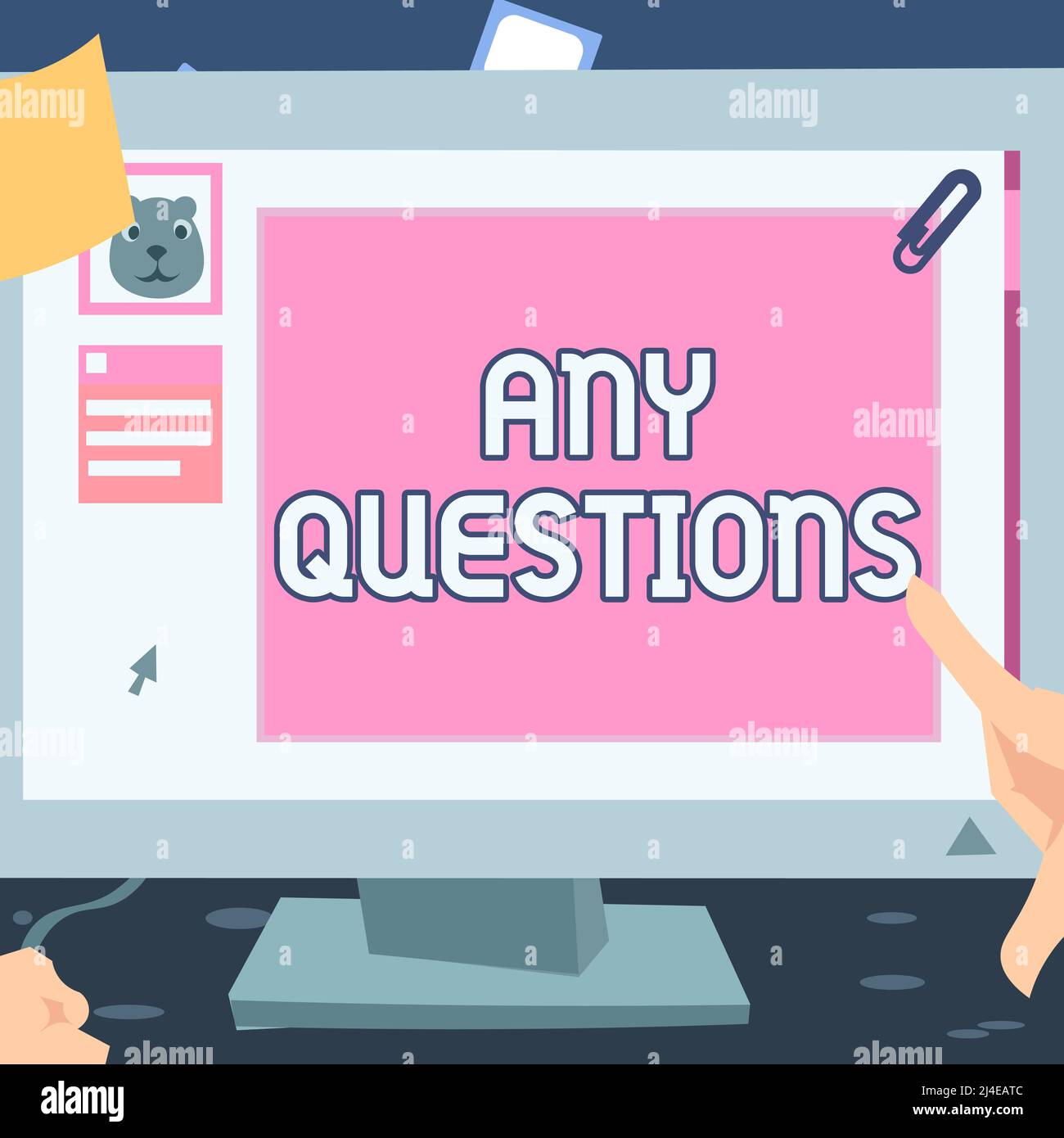 Text sign showing Any Questions. Business idea Clueless Blank face ...