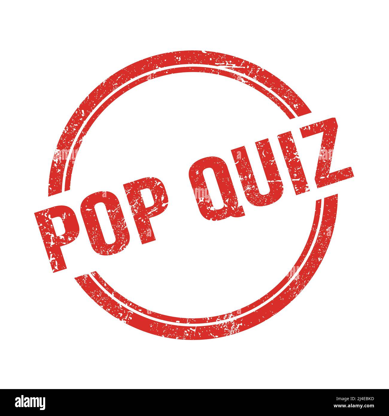 POP QUIZ text written on red grungy vintage round stamp Stock Photo - Alamy