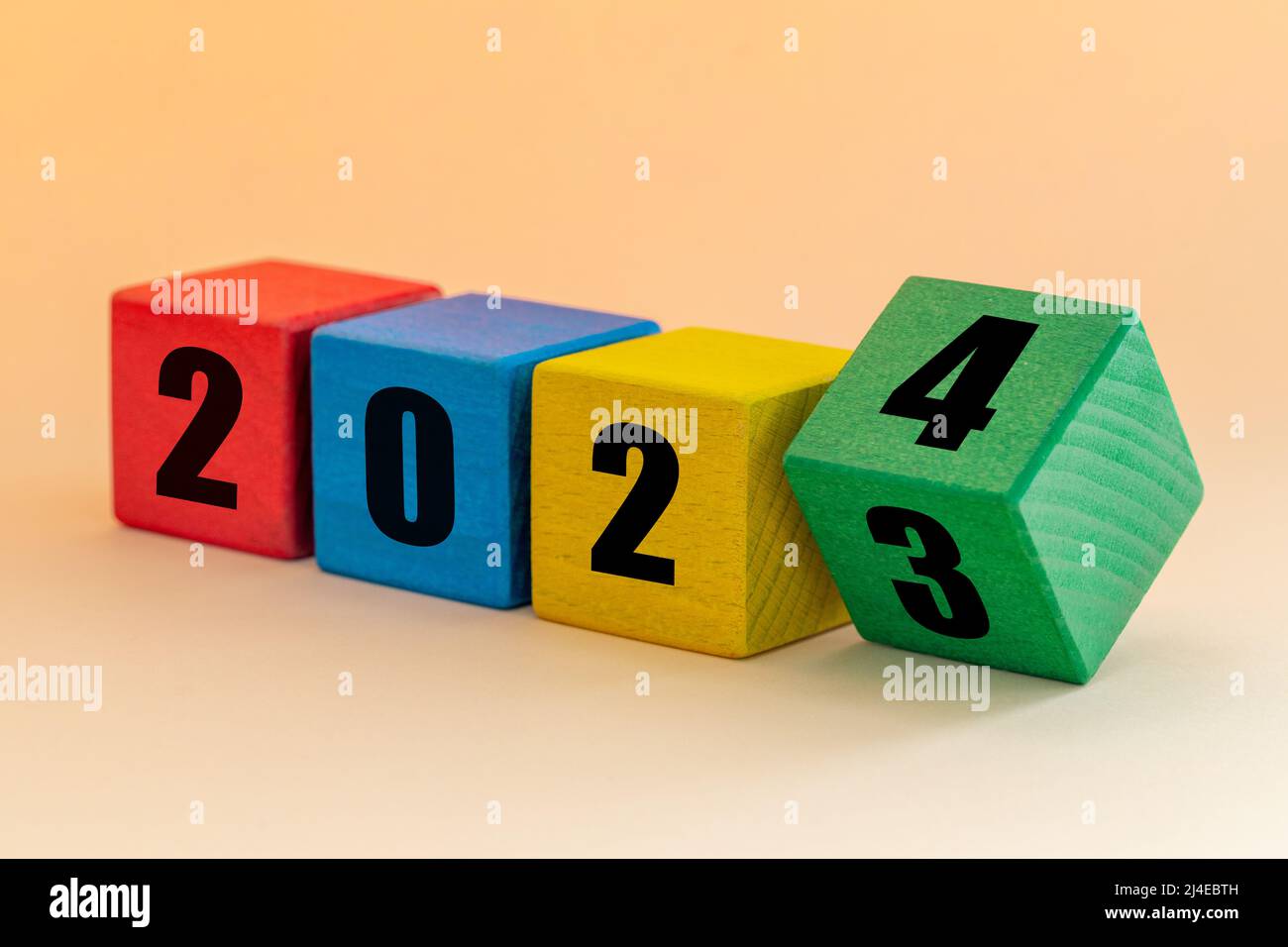 2023 to 2024, Numbers on joyfully colored blocks, Merry Christmas and a