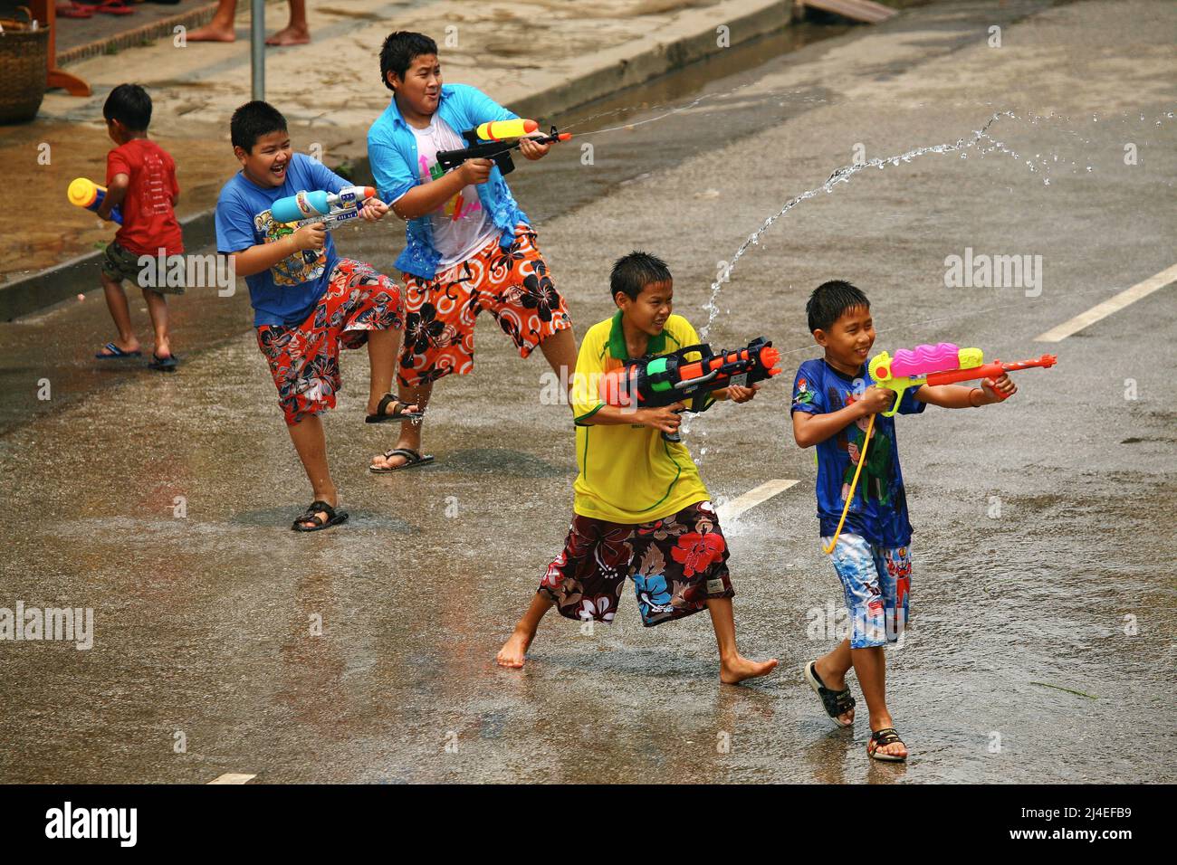 Bun Pi Mai, Lao New Year celebration in Luang Prabang, Laos Stock Photo