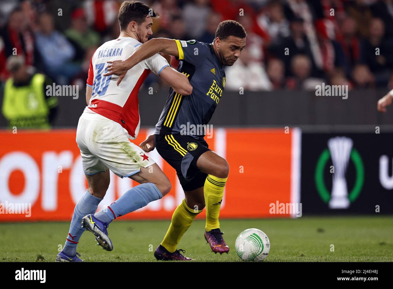 PRAGUE - Taras Kacharaba of Slavia Prague, Cyriel Dessers of News Photo  - Getty Images