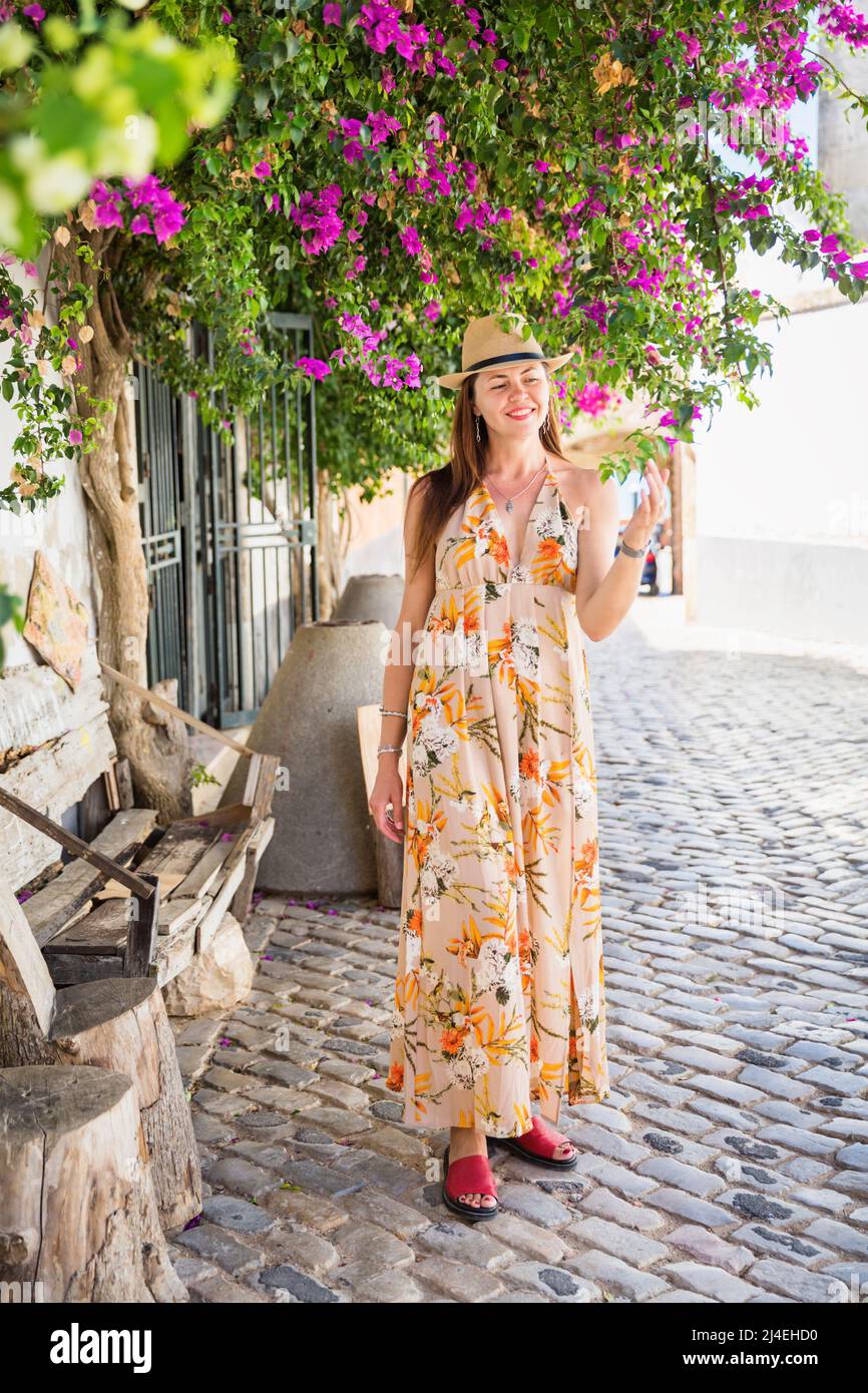 Tourist woman enjoying old hi-res stock photography and images - Alamy