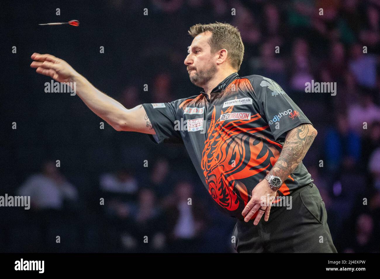 AO Arena, Manchester, UK. 14th Apr, 2022. PDC Darts tournament