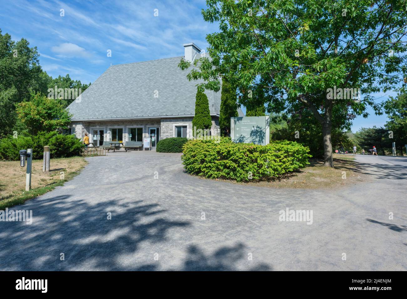 Parcnature de l'ÎledelaVisitation in Montreal, Quebec, Canada Information Centre Stock