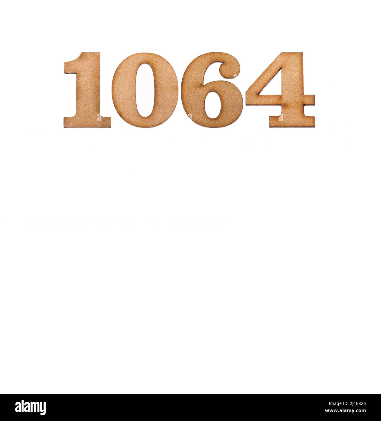 Number 1064 - Piece of wood isolated on white background Stock Photo ...