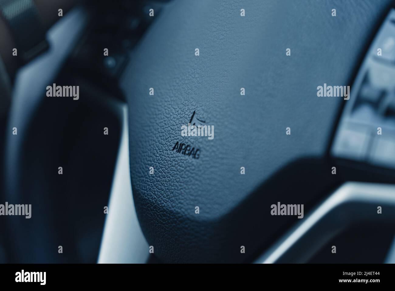 Symbol of airbags in a steering wheel. Car safety concept. High quality