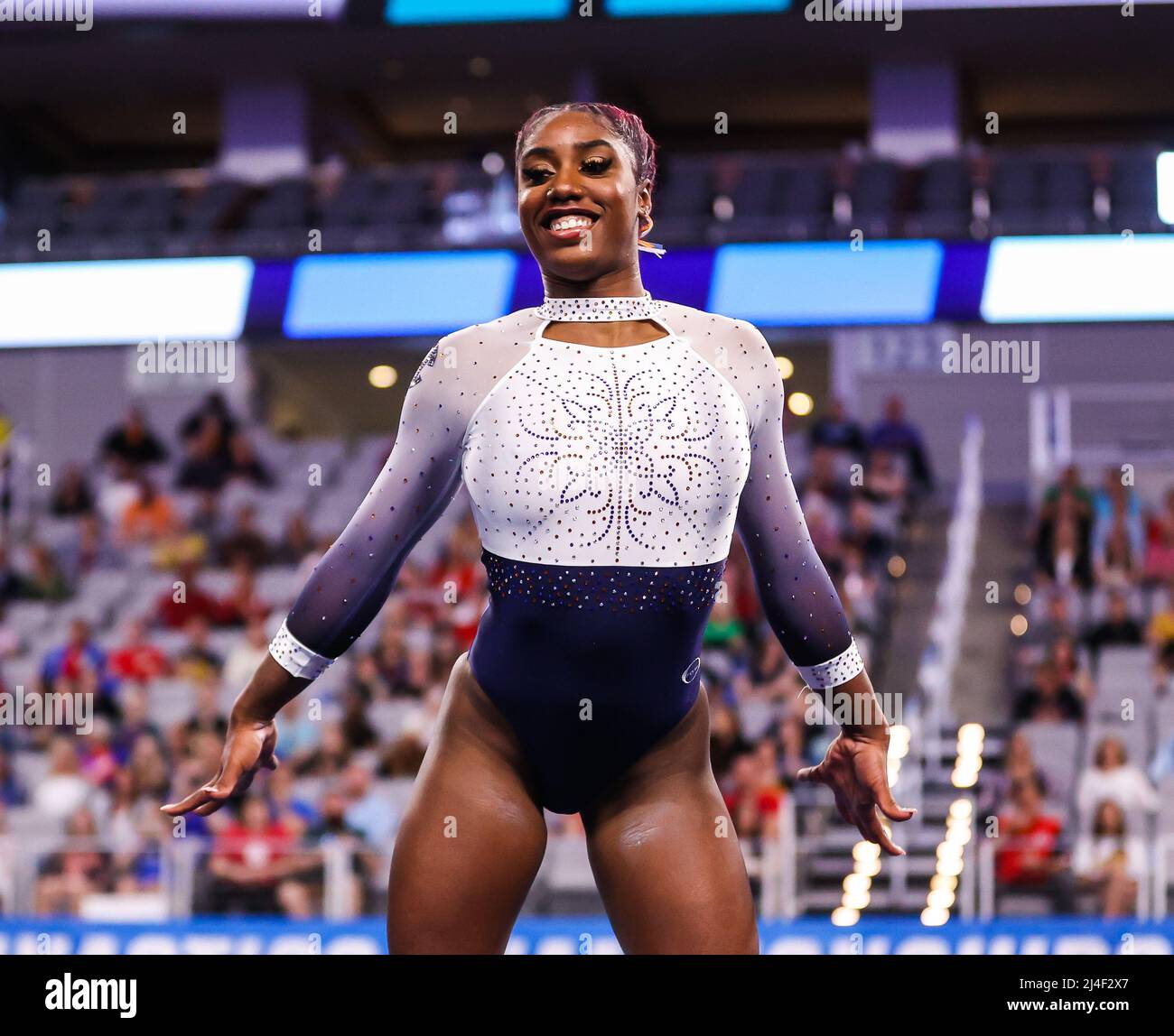 Fort Worth, TX, USA. 14th Apr, 2022. Auburn's Derrian Gobourne performs