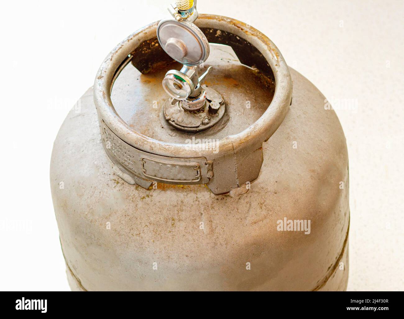 In this photo illustration a cylinder of liquefied petroleum gas (LPG