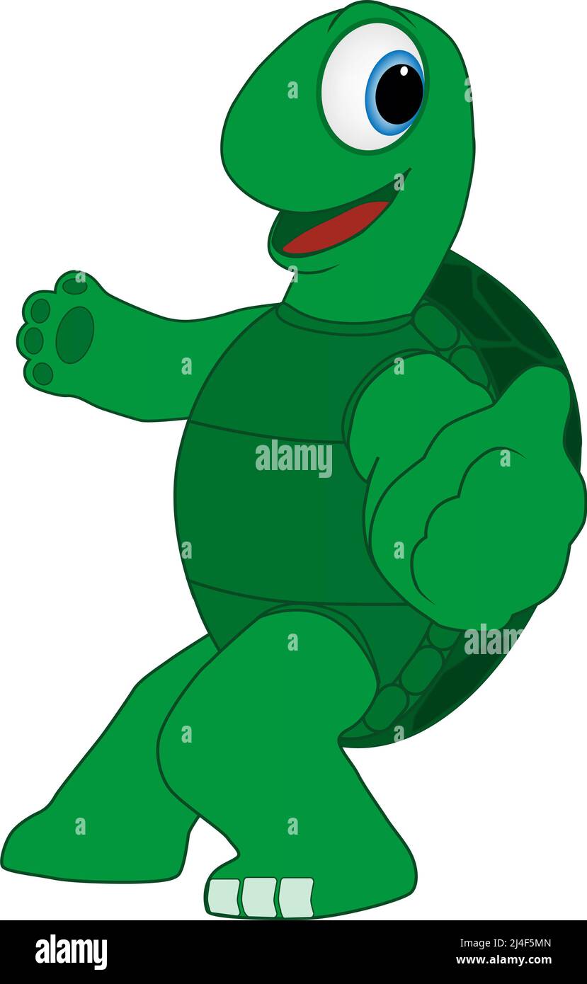 Cartoon of a funny turtle Stock Photo