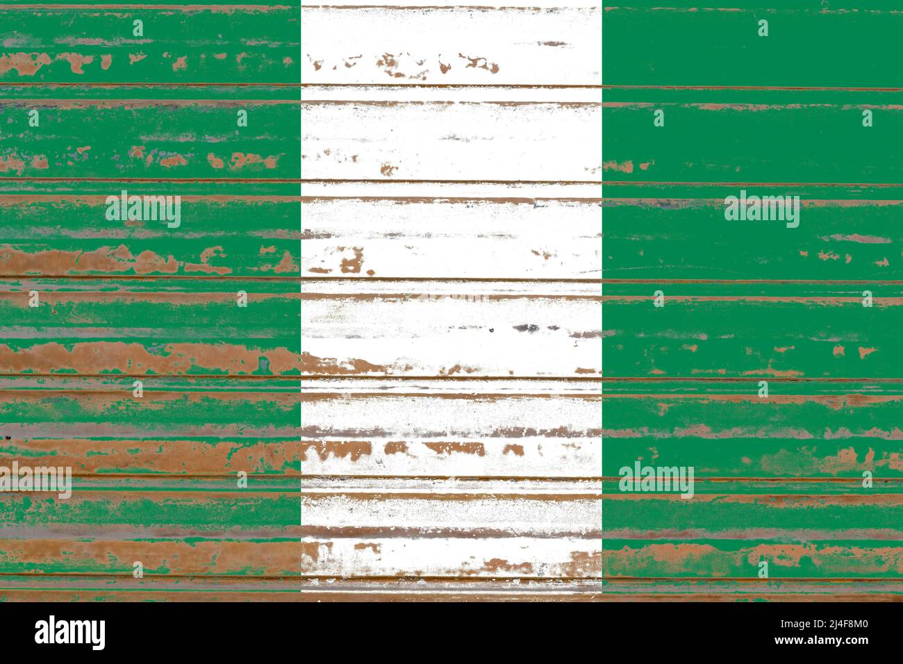 Nigeria flag painted on a rustic old metal sheet Stock Photo - Alamy
