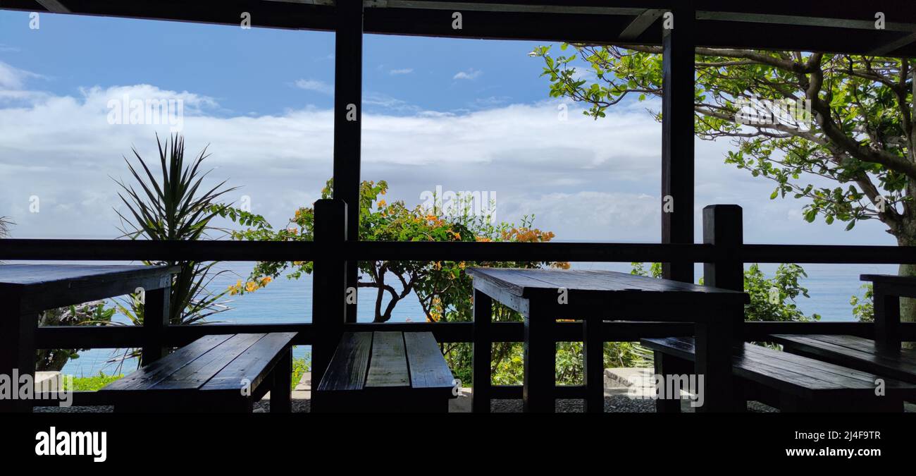 The Jinzun, Donghe Township, Taitung County, overlooking the beautiful coastline of Taitung, Taiwan Stock Photo