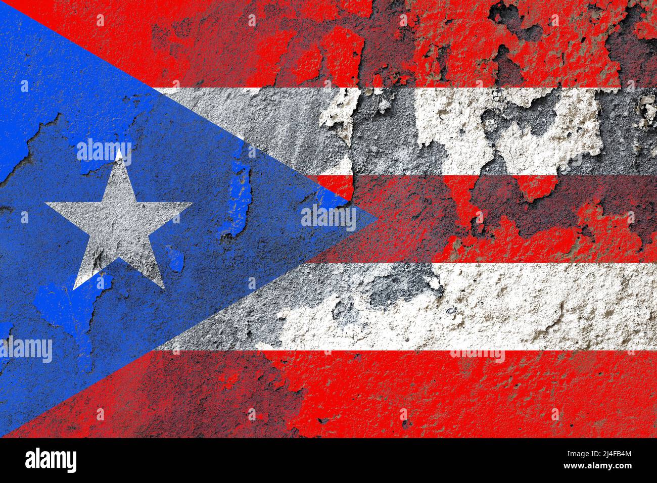 Puerto rico flag painted on a damaged old wall surface Stock Photo - Alamy