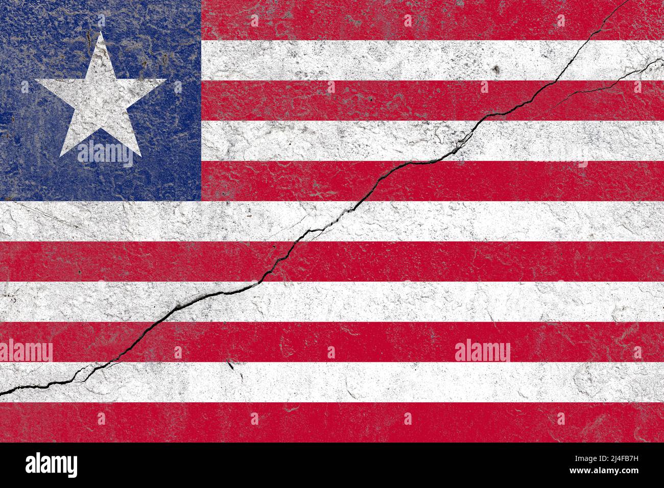 Liberia flag painted on a cracked old concrete wall Stock Photo - Alamy