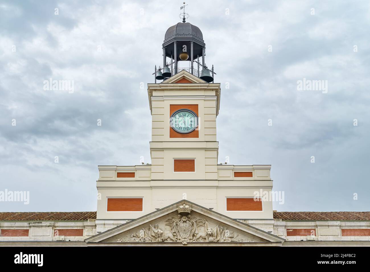 Famous clock of the Puerta del Sol in Madrid where the end and ...