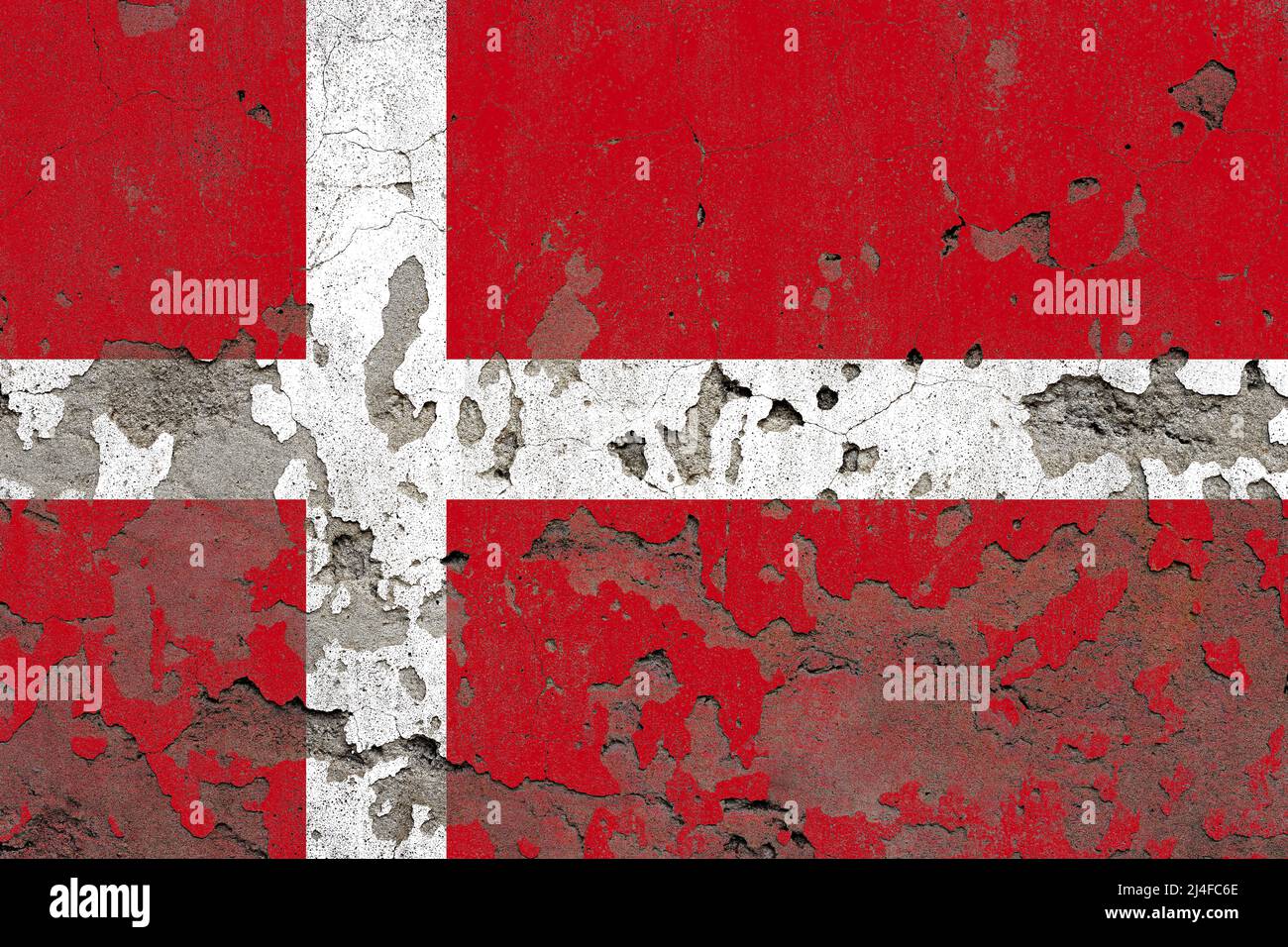 Denmark flag on a rustic old concrete wall surface Stock Photo - Alamy