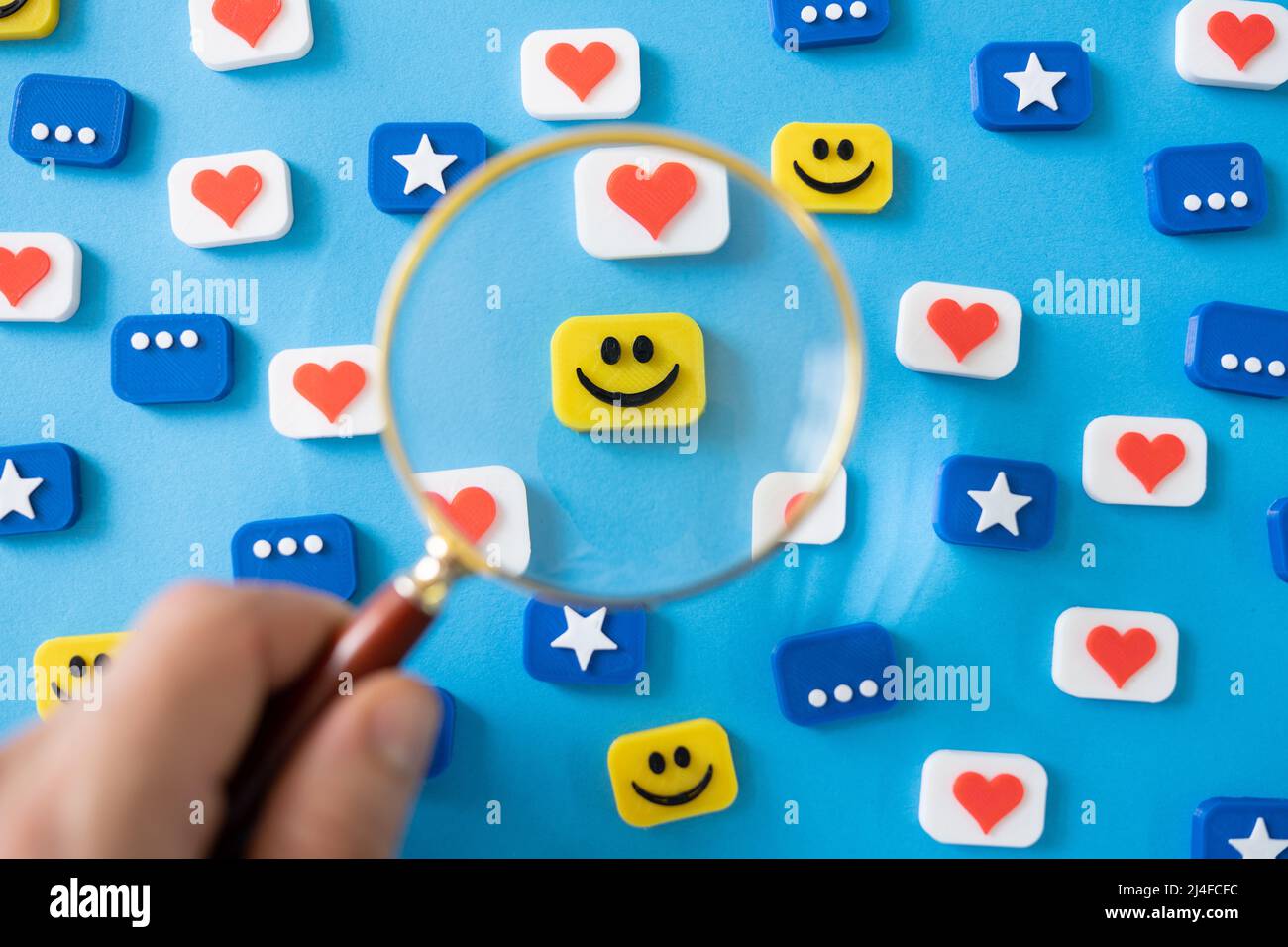Internet Social Media Smile And Like. Communication Symbol And Icon Stock Photo
