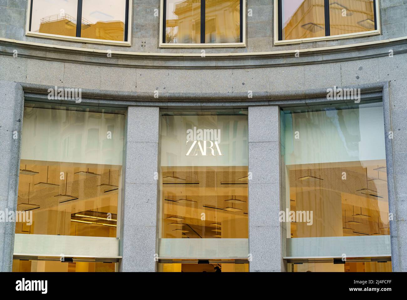 Madrid, Spain, April 9, 2021 Inauguration of the world's largest Zara