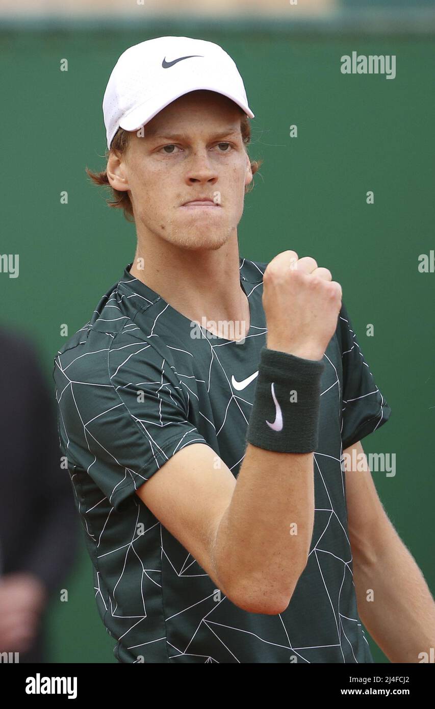 Jannik Sinner of Italia during day 5 of the Rolex Monte-Carlo Masters 2022,  an ATP Masters 1000 tennis tournament on April 14, 2022, held at the  Monte-Carlo Country Club in Roquebrune-Cap-Martin, France -