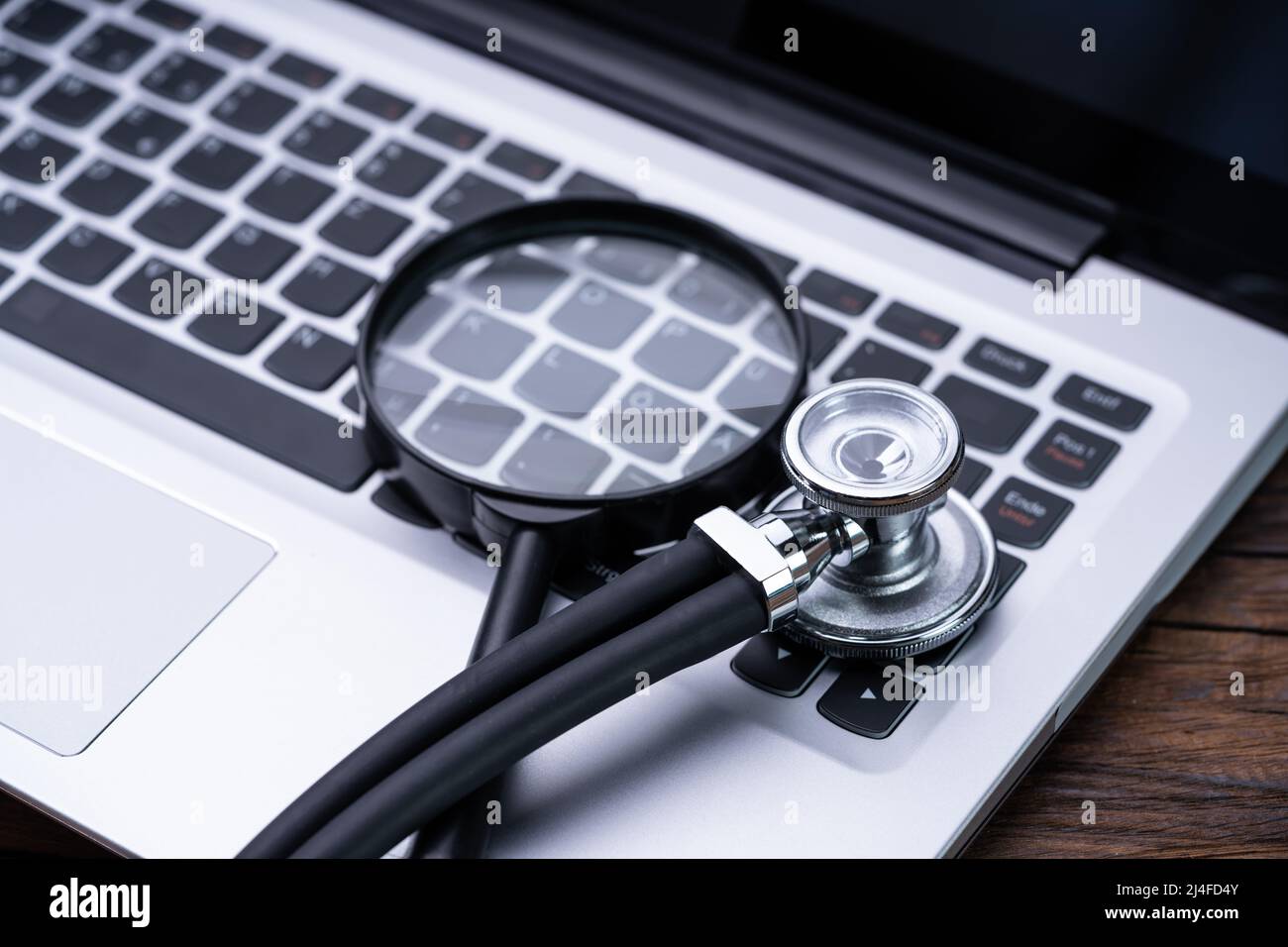 Medical Health Check Diagnose And Business Software Programs Stock Photo