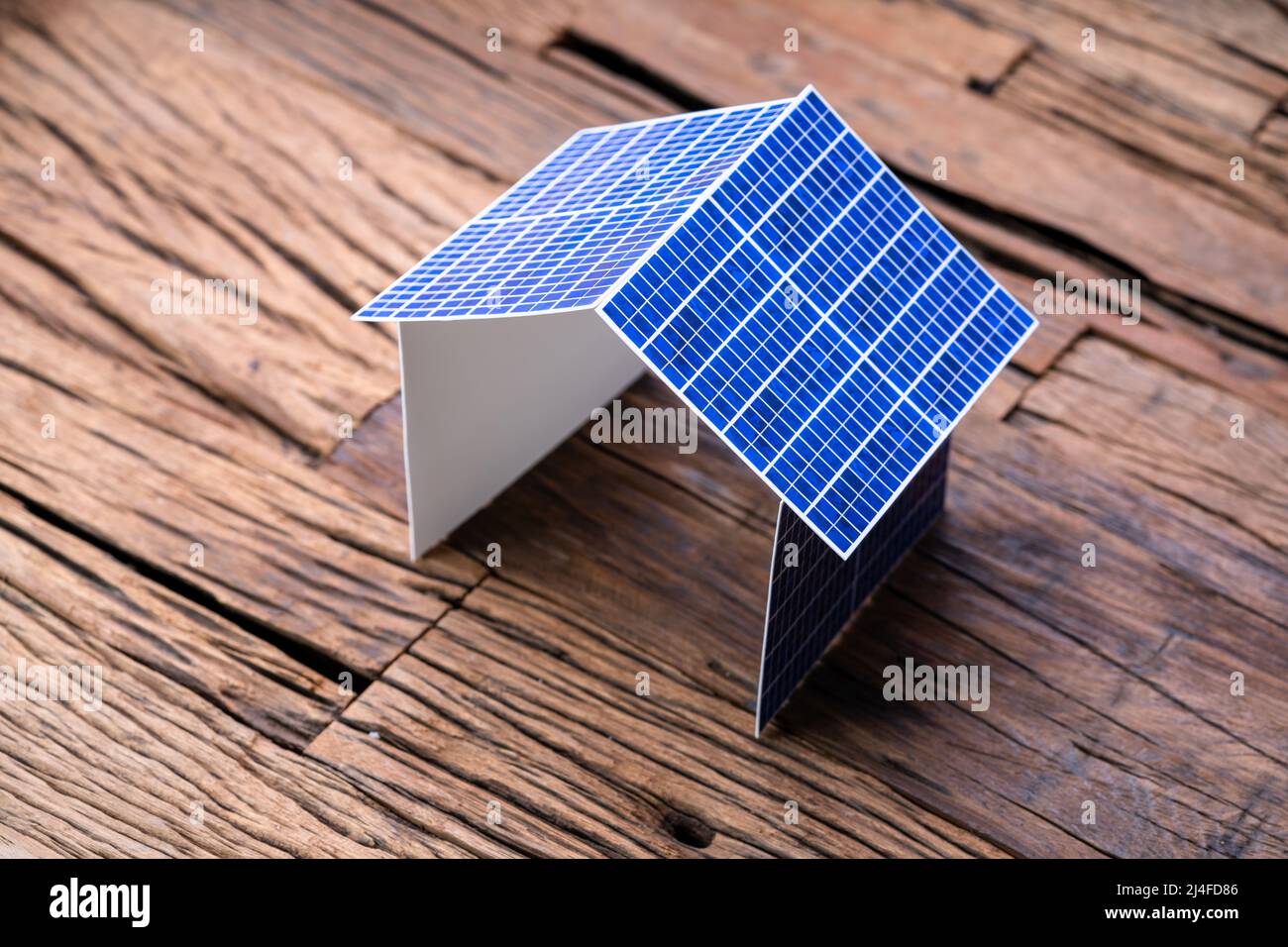 Solar Panel House Roof Real Estate Investment Stock Photo