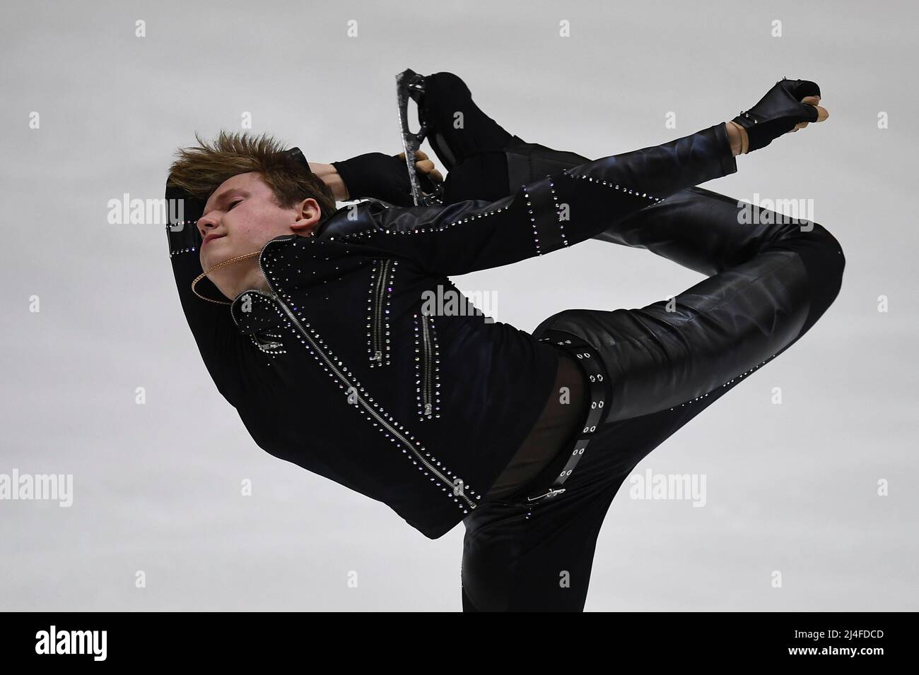 Tallinn, Estonia. 14th Apr, 2022. Ilia Malinin of the United States