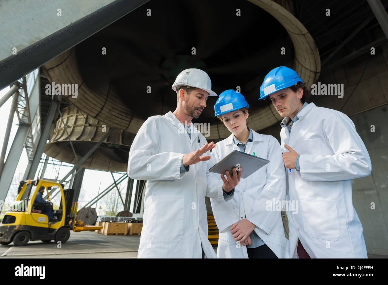 close up of engineers in aerospace industry Stock Photo