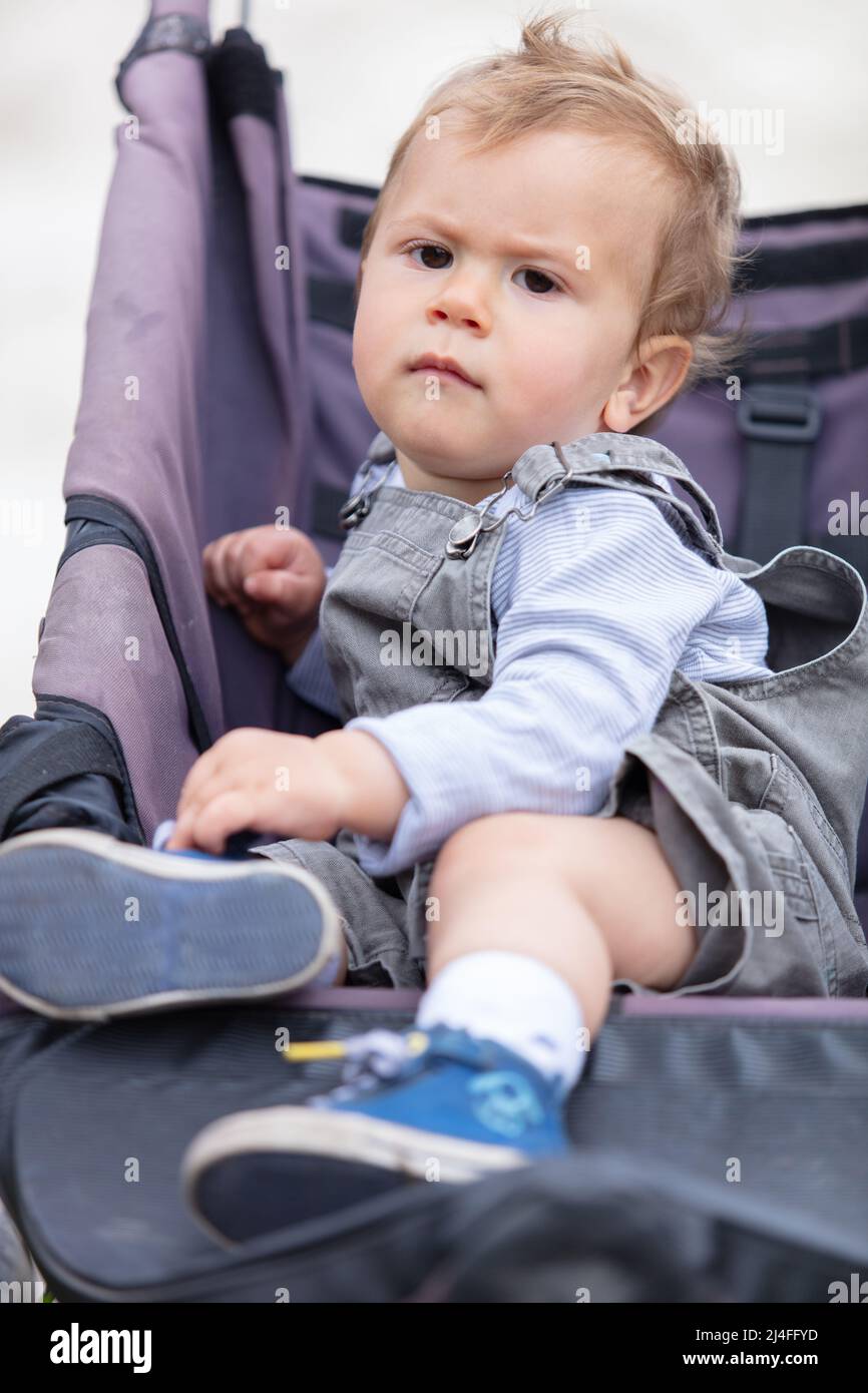 eleven months old baby looking curiously at the camera Stock Photo - Alamy