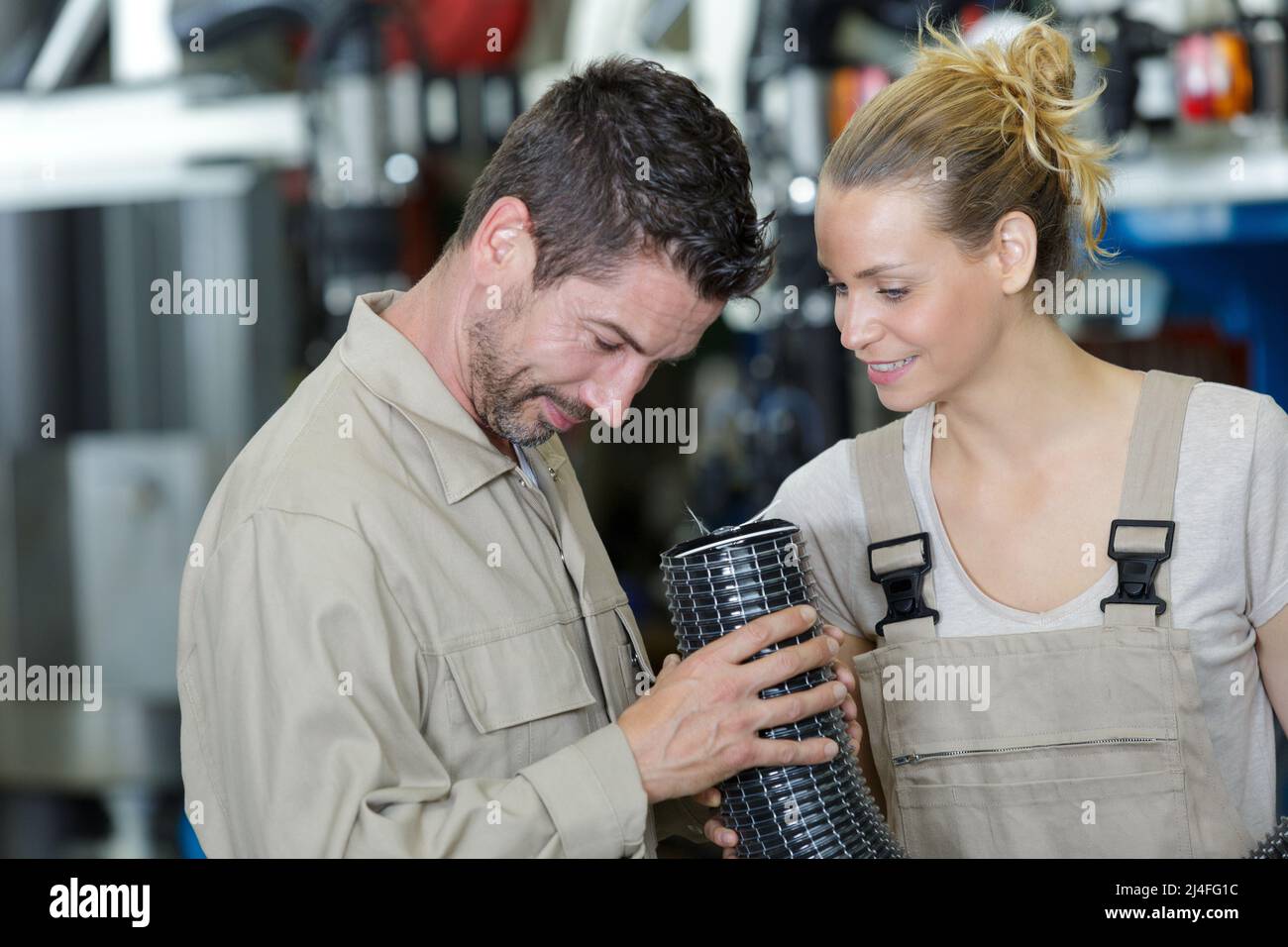 mechanics inspection newly released material Stock Photo Alamy