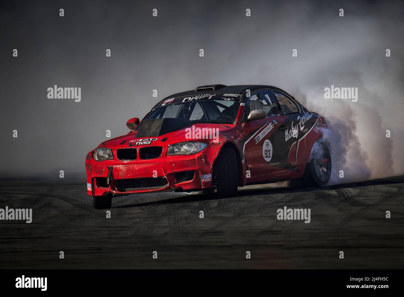 Car drifting image diffusion race drift car with lots of smoke